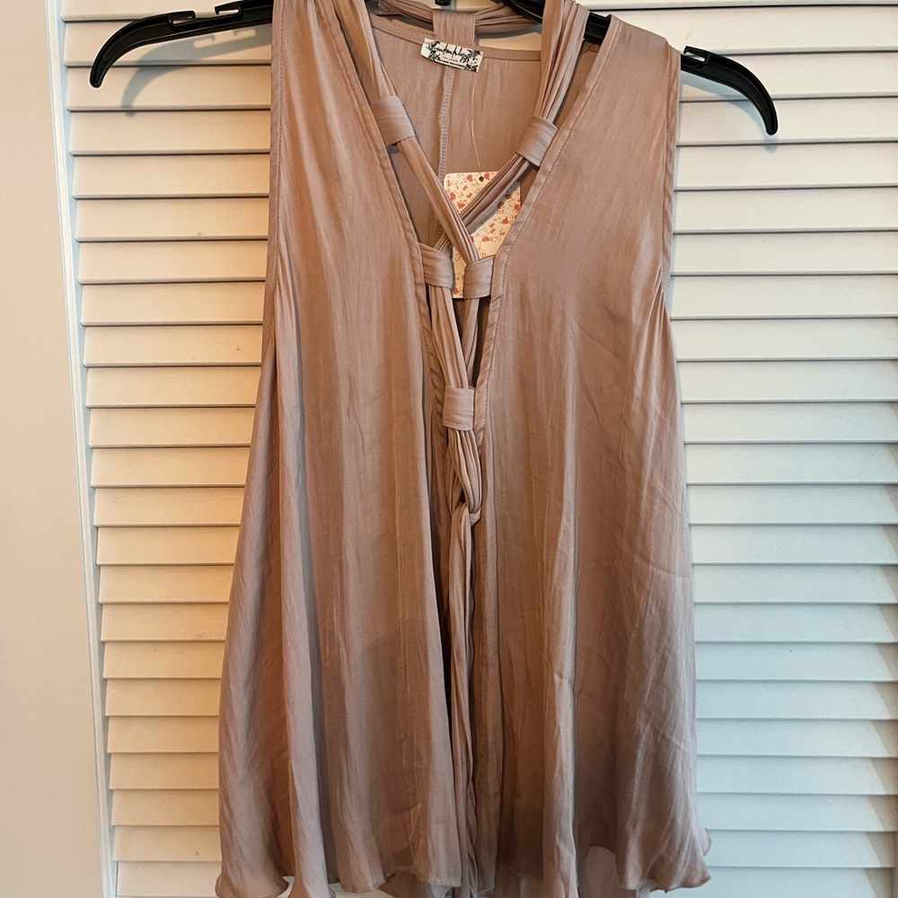 Elegant Tan Sleeveless Top
